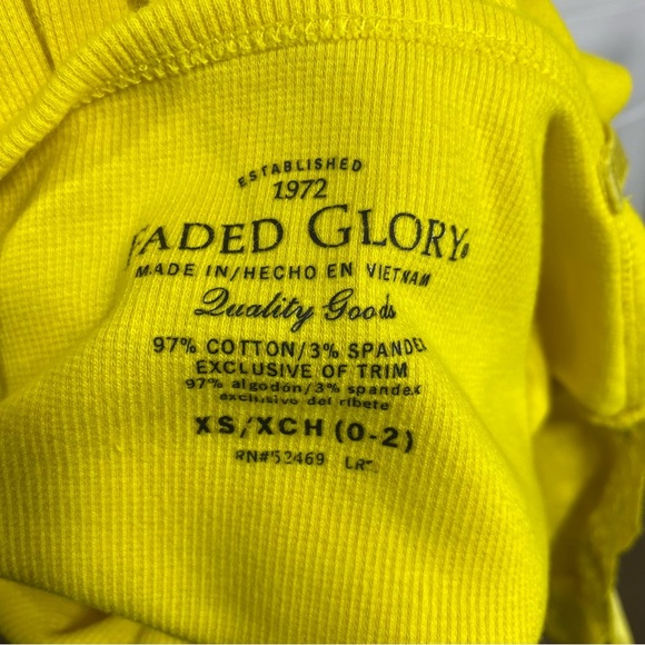 Faded Glory Sunshine Yellow Ribbed Lace Cami - Picture 5 of 6